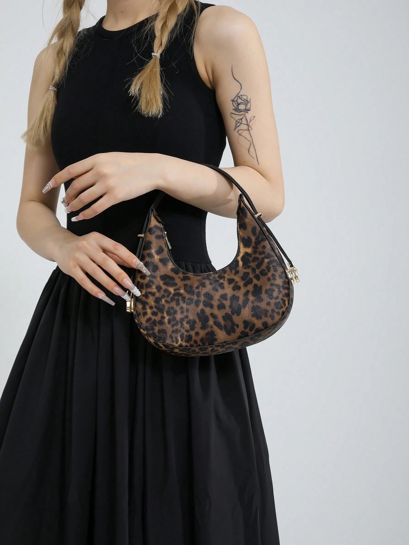  | SHEIN New Fashion Leopard Print Crescent Shoulder Bag, Street Style, Trendy, Stylish, Versatile Crossbody Bag For Women,Trendy Leopard Print Bag | Bags | Shein | OneHub