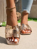  | SHEIN Slip-On Roman Style Crocodile Pattern Flats | Sandal | Shein | OneHub