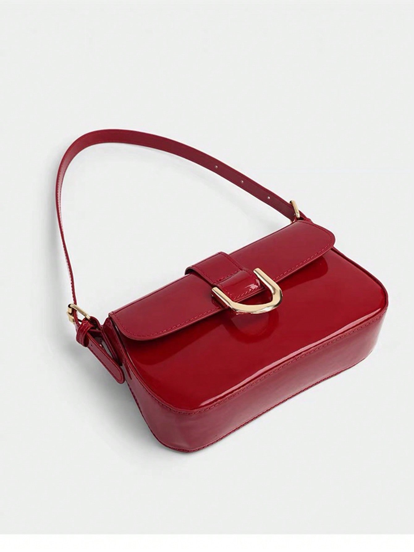  | SHEIN One Solid Colored Glossy Evening Clutch Bag, Featuring A Chic And Unique Short And Curved Design | Bags | Shein | OneHub