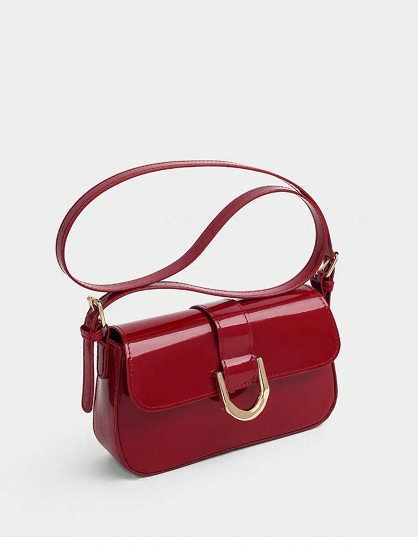  | SHEIN One Solid Colored Glossy Evening Clutch Bag, Featuring A Chic And Unique Short And Curved Design | Bags | Shein | OneHub