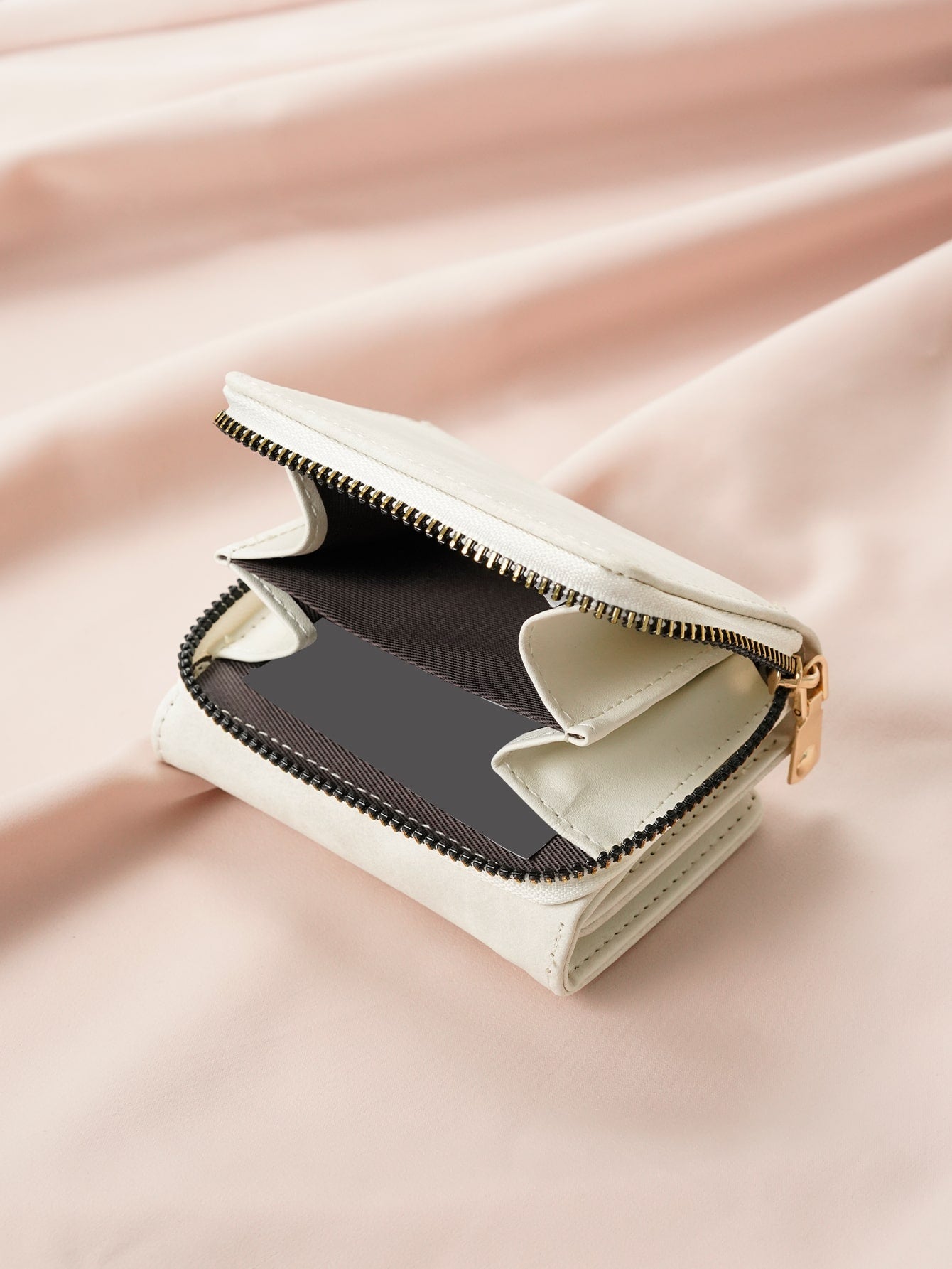  | SHEIN PU Small Wallet White Minimalist Coin Pocket Small Purse Bi-Fold Zipper Women Wallet Mini | Wallet | Shein | OneHub
