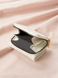  | SHEIN PU Small Wallet White Minimalist Coin Pocket Small Purse Bi-Fold Zipper Women Wallet Mini | Wallet | Shein | OneHub