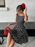  | SHEIN Pariaura Black & White Polka Dot Tied Waist Midi Dress For Women | Dress | Shein | OneHub