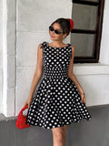  | SHEIN Pariaura Black & White Polka Dot Tied Waist Midi Dress For Women | Dress | Shein | OneHub
