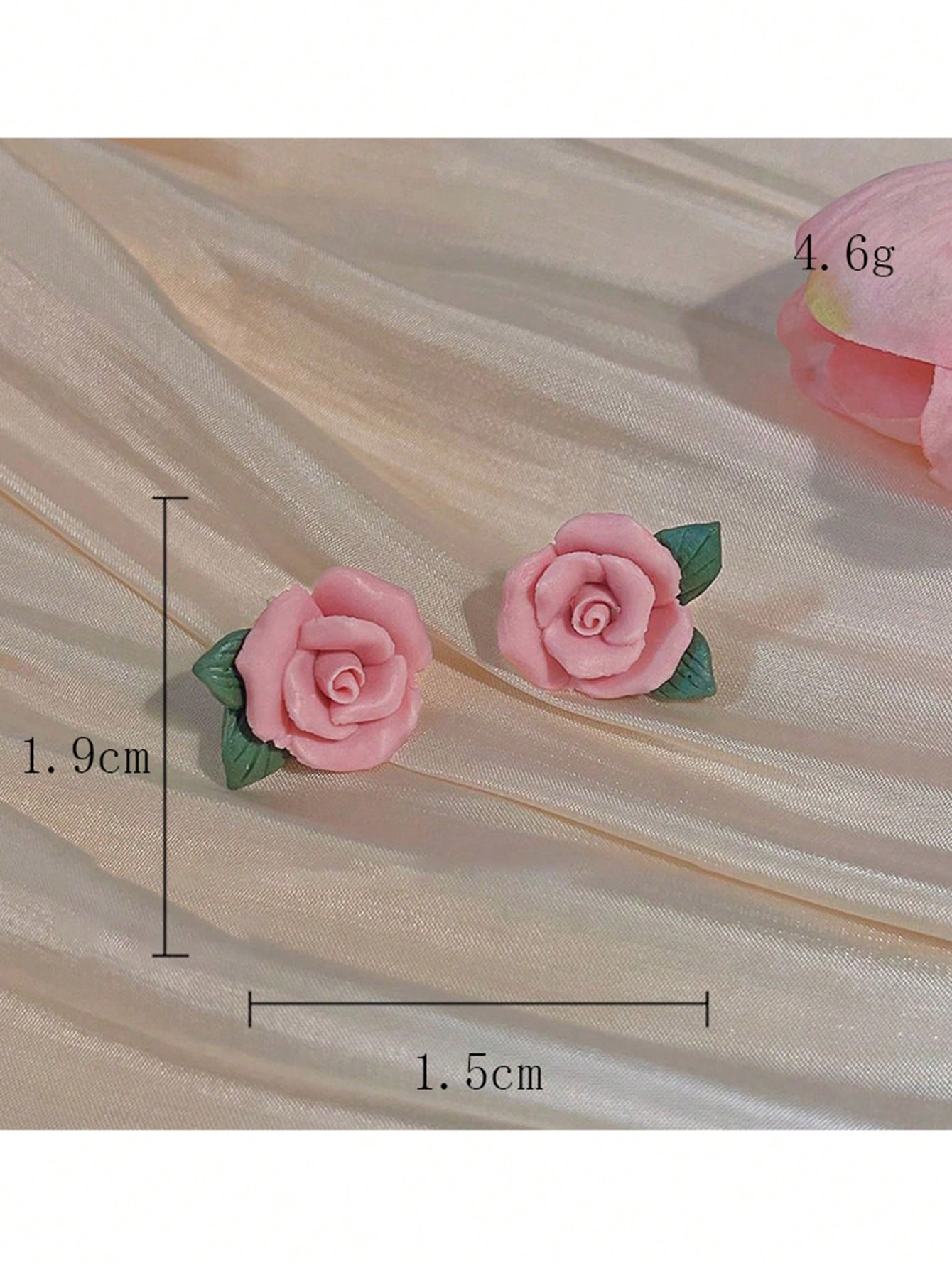 SHEIN Pink Resin Flower Shaped Earrings With Unique Style, Fashionable, High-End And Fresh Design Sense Valentines