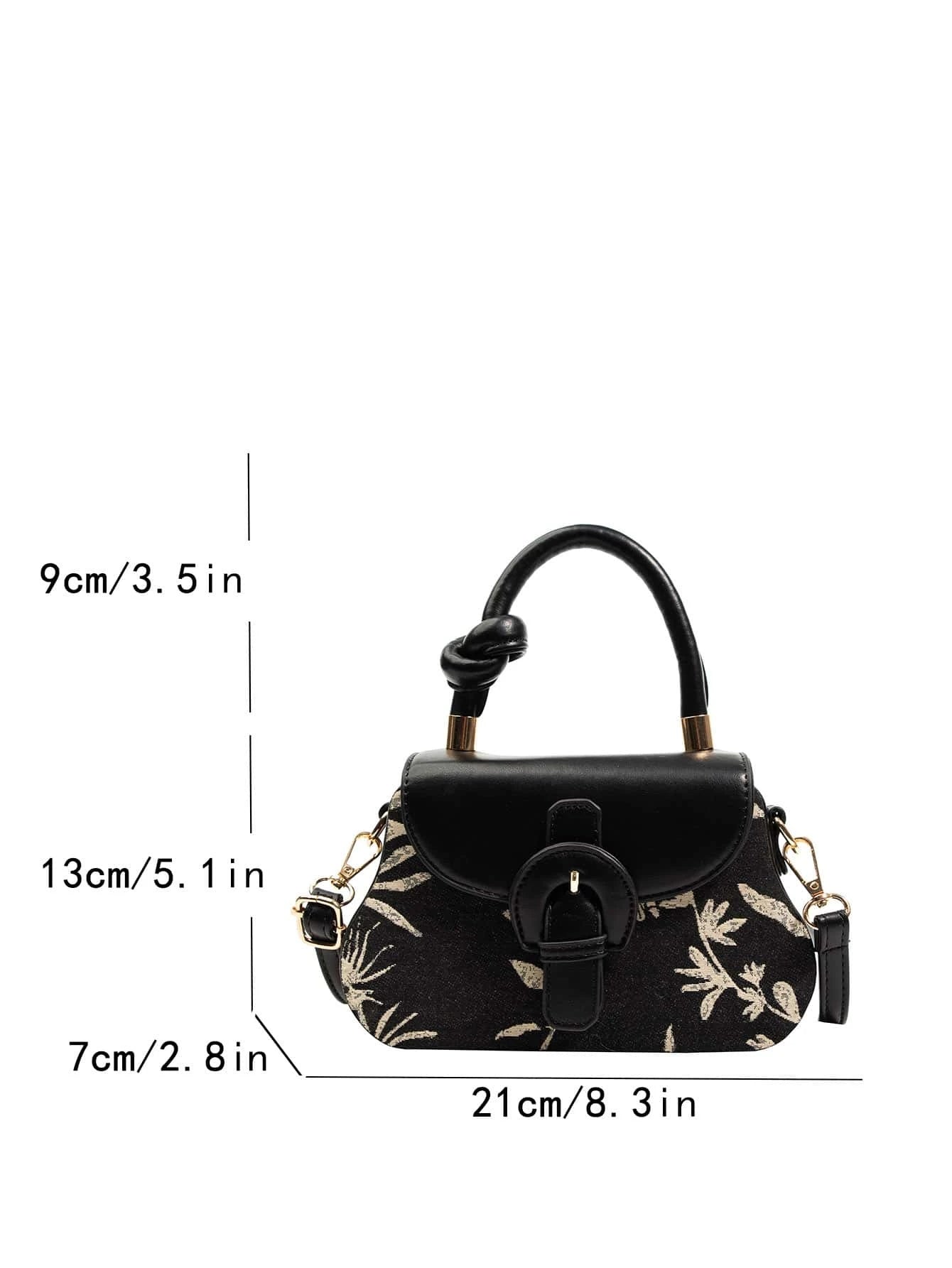  | SHEIN Plant Pattern Buckle Decor Flap Square Bag Handbag | Bags | Shein | OneHub