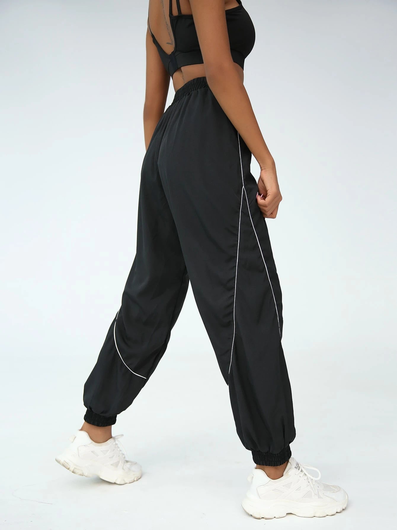 SHEIN  Powerista Contrast Tipping Sports Pants workout
