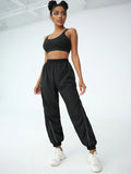 SHEIN  Powerista Contrast Tipping Sports Pants workout