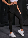 SHEIN  Powerista Solid 2 In 1 Sports Leggings Yoga Women Pants