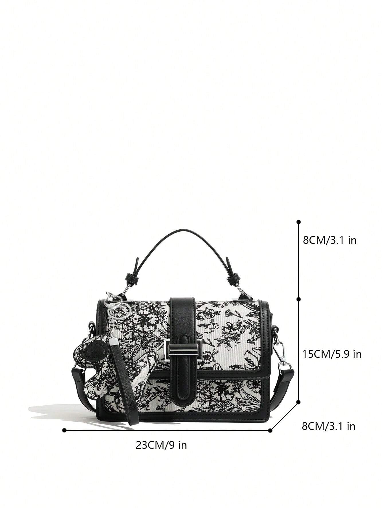  | SHEIN Printed Classic Style Double Layer Women's Gift Handheld Mini Square Bag With Strap & Pendant | Bags | Shein | OneHub