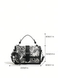  | SHEIN Printed Classic Style Double Layer Women's Gift Handheld Mini Square Bag With Strap & Pendant | Bags | Shein | OneHub