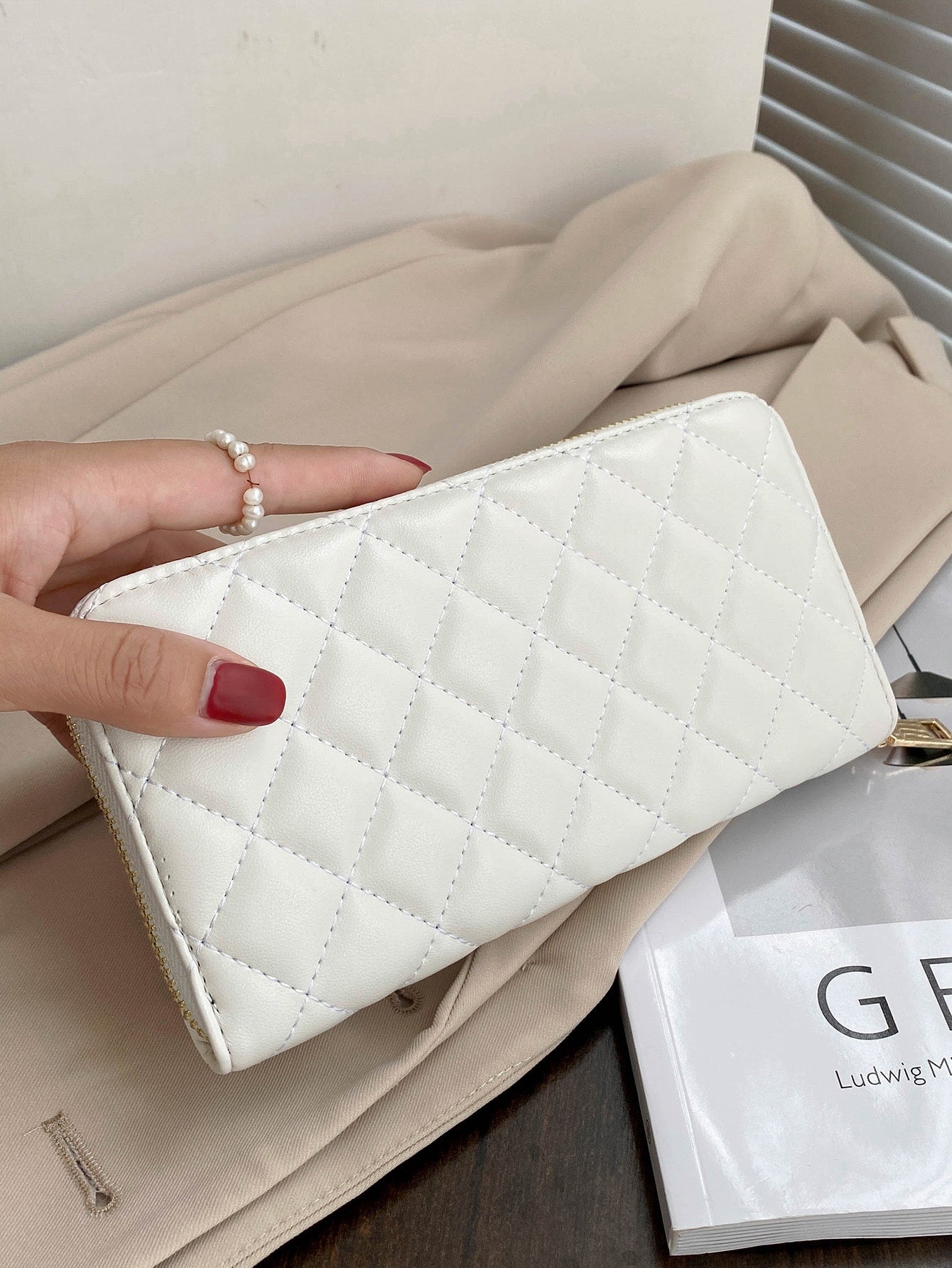  | SHEIN Quilted Pattern Long Wallet Slim Portable | Wallet | Shein | OneHub