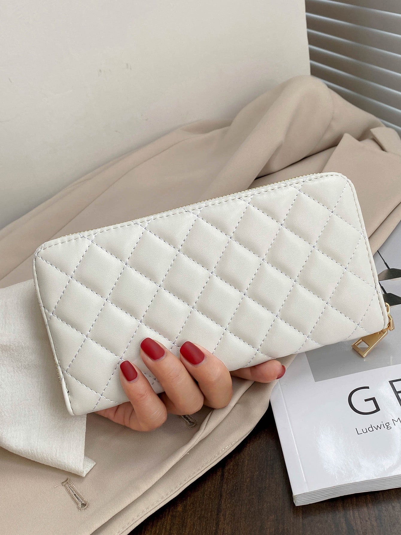  | SHEIN Quilted Pattern Long Wallet Slim Portable | Wallet | Shein | OneHub