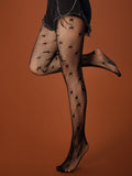 SHEIN ROMWE Goth Star Graphic Fishnet Tights