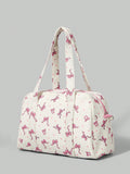  | SHEIN ROMWE Kawaii Women's Fashionable Portable Corduroy Bow & Polka Dot Print Handbag | Bags | Shein | OneHub