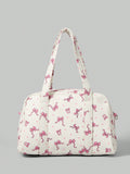  | SHEIN ROMWE Kawaii Women's Fashionable Portable Corduroy Bow & Polka Dot Print Handbag | Bags | Shein | OneHub