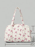  | SHEIN ROMWE Kawaii Women's Fashionable Portable Corduroy Bow & Polka Dot Print Handbag | Bags | Shein | OneHub