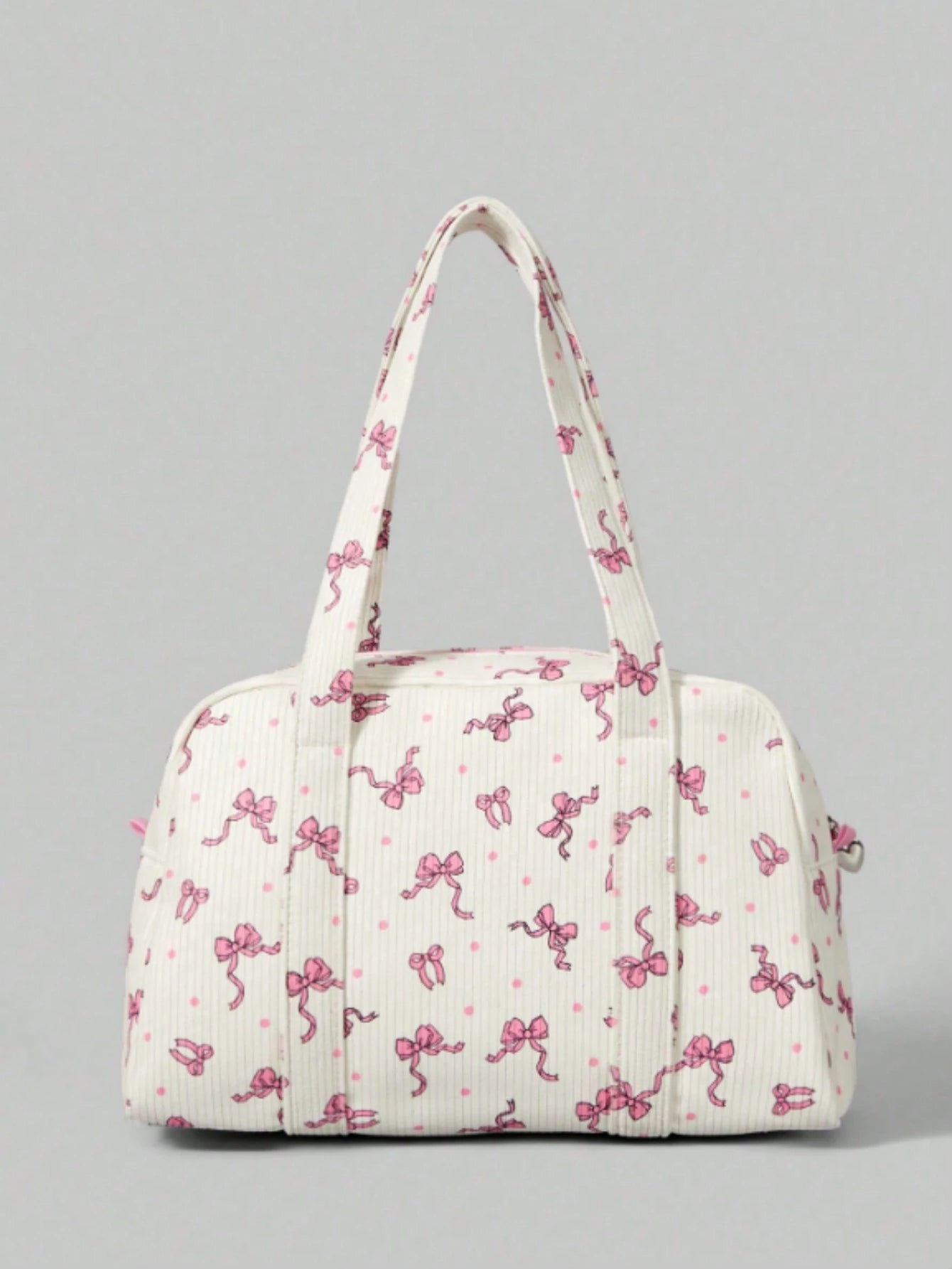  | SHEIN ROMWE Kawaii Women's Fashionable Portable Corduroy Bow & Polka Dot Print Handbag | Bags | Shein | OneHub
