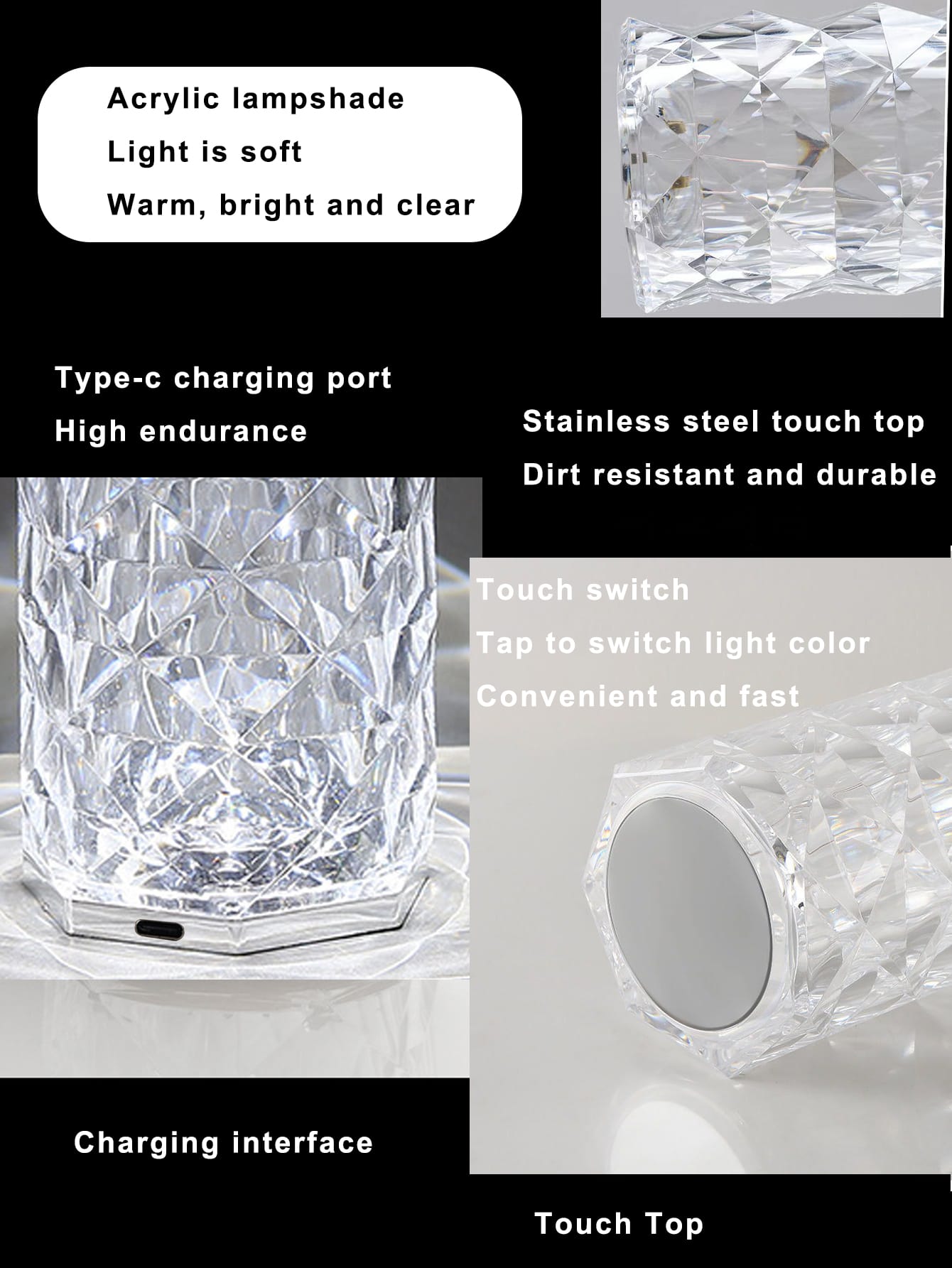  | SHEIN Rgb Dimmable Table Top Crystal Decorative Lamp | Home Decor | Shein | OneHub