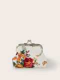  | SHEIN Rose Canvas Short Wallet 1 Clutch Fabric Women'S Floral Coin Purse Card Holder | Wallet | Shein | OneHub