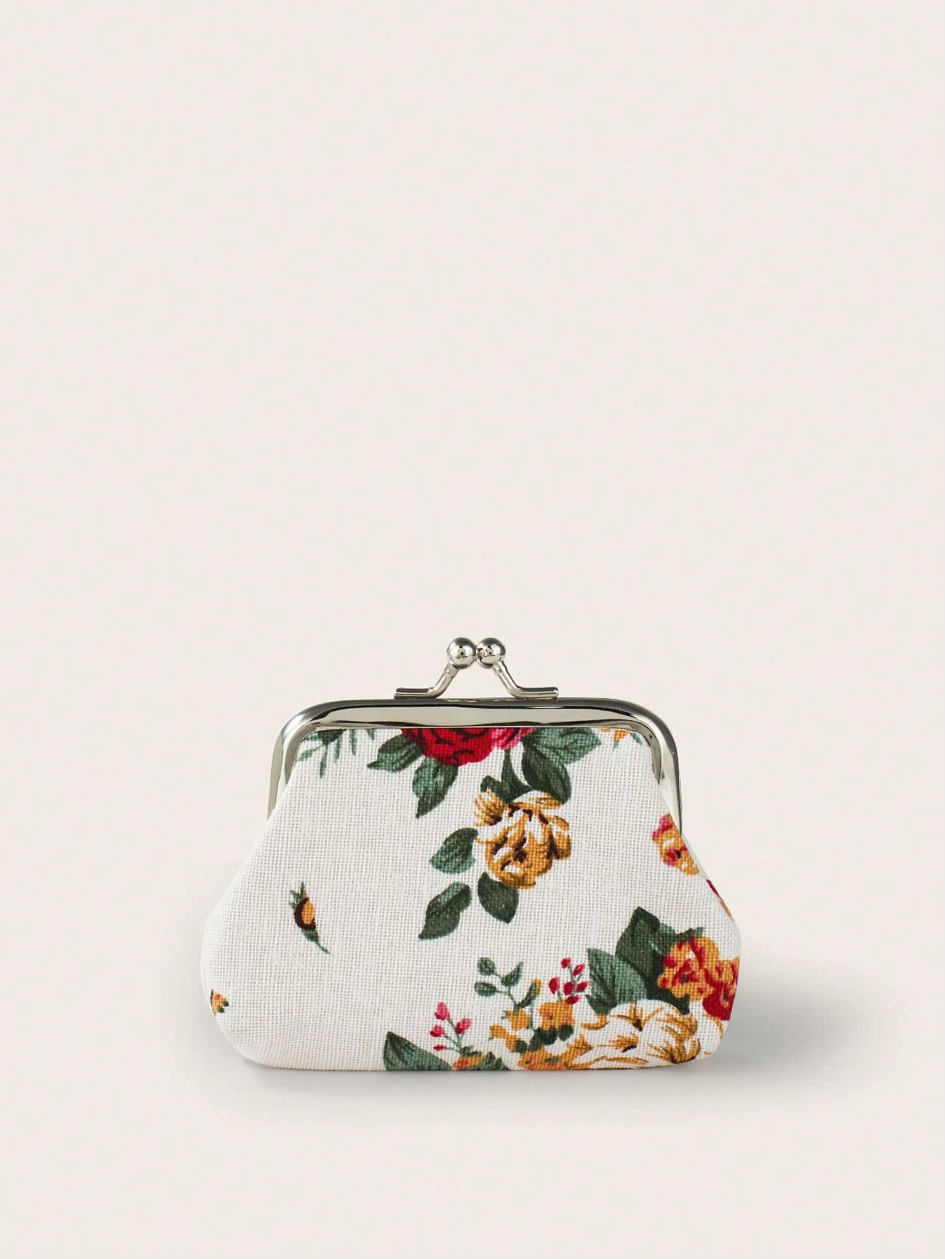 | SHEIN Rose Canvas Short Wallet 1 Clutch Fabric Women'S Floral Coin Purse Card Holder | Wallet | Shein | OneHub