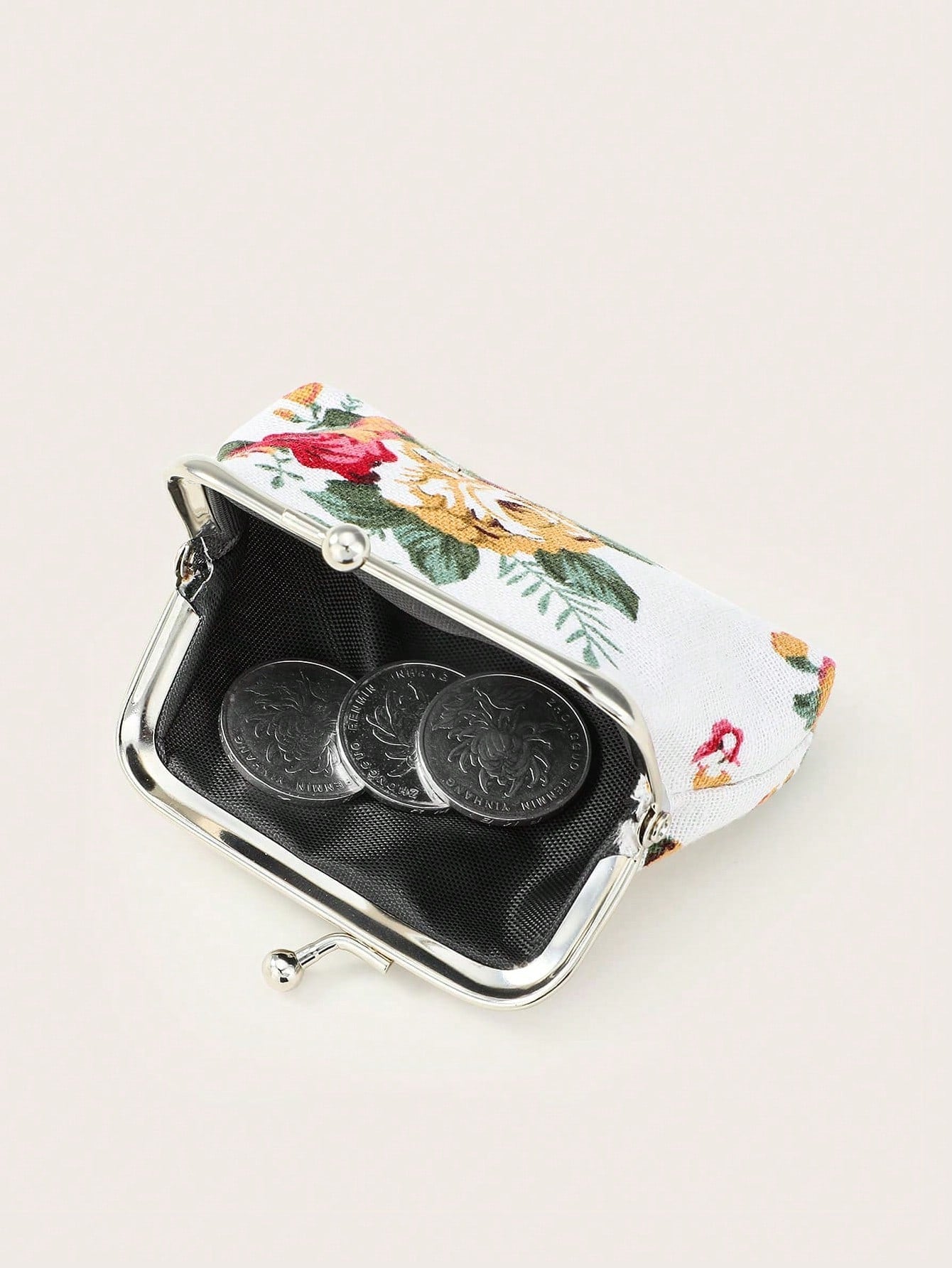  | SHEIN Rose Canvas Short Wallet 1 Clutch Fabric Women'S Floral Coin Purse Card Holder | Wallet | Shein | OneHub
