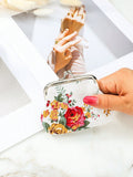  | SHEIN Rose Canvas Short Wallet 1 Clutch Fabric Women'S Floral Coin Purse Card Holder | Wallet | Shein | OneHub
