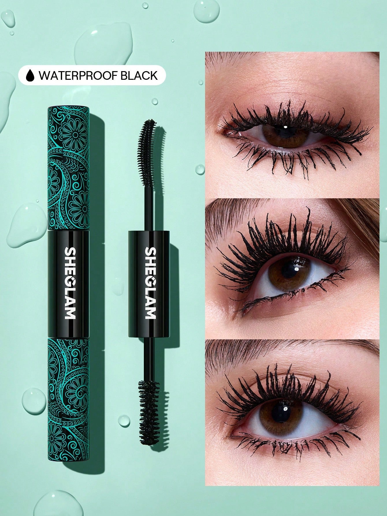  | SHEGLAM All-In-One Volume & Length Mascara 2 In 1 Waterproof Volumizing Dual-Ended Brush Lengthening Curling Thick Lash Lifting Long Lasting Mascara Eye Makeup | Makeup | SheGlam | OneHub