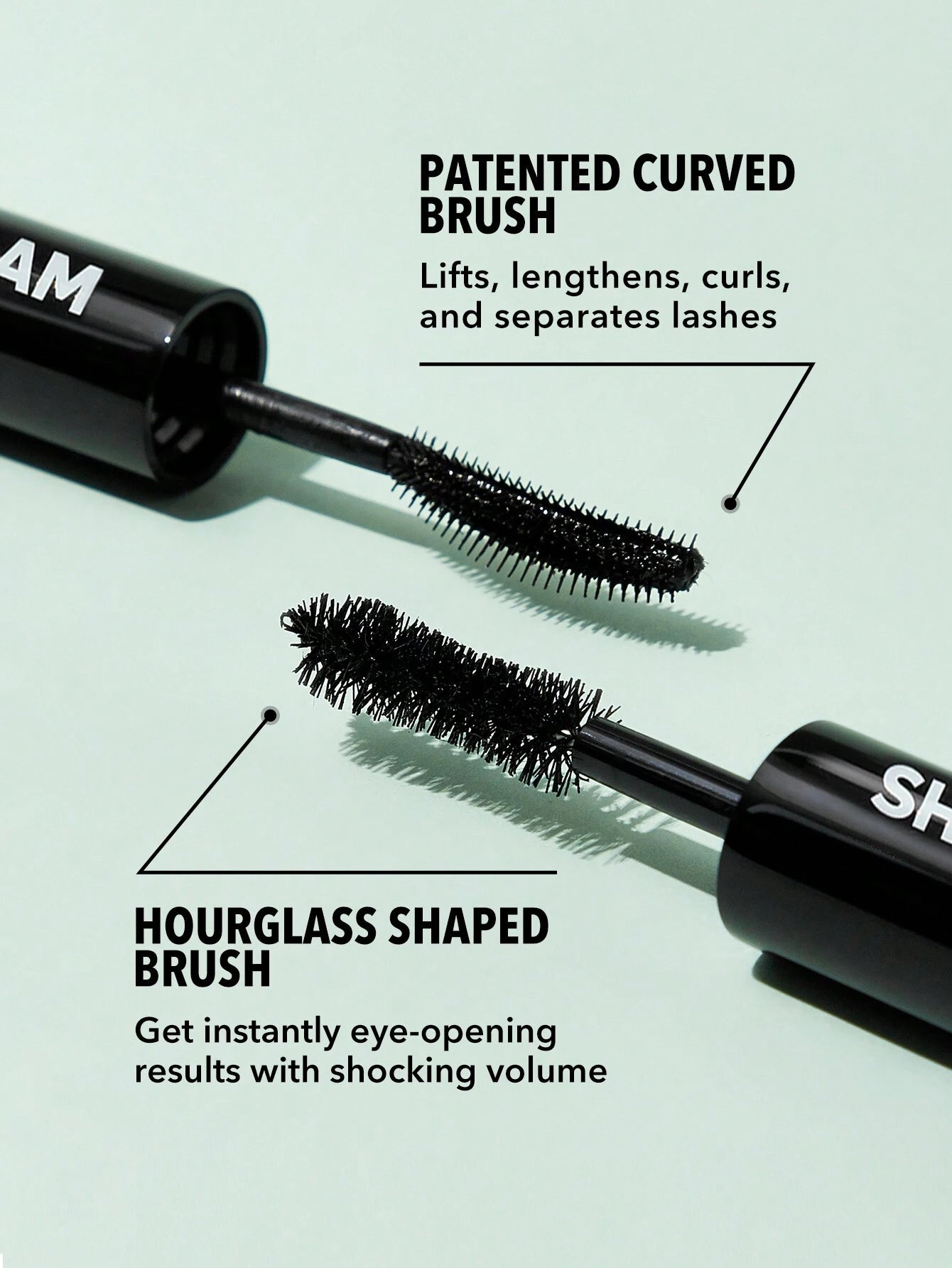  | SHEGLAM All-In-One Volume & Length Mascara 2 In 1 Waterproof Volumizing Dual-Ended Brush Lengthening Curling Thick Lash Lifting Long Lasting Mascara Eye Makeup | Makeup | SheGlam | OneHub