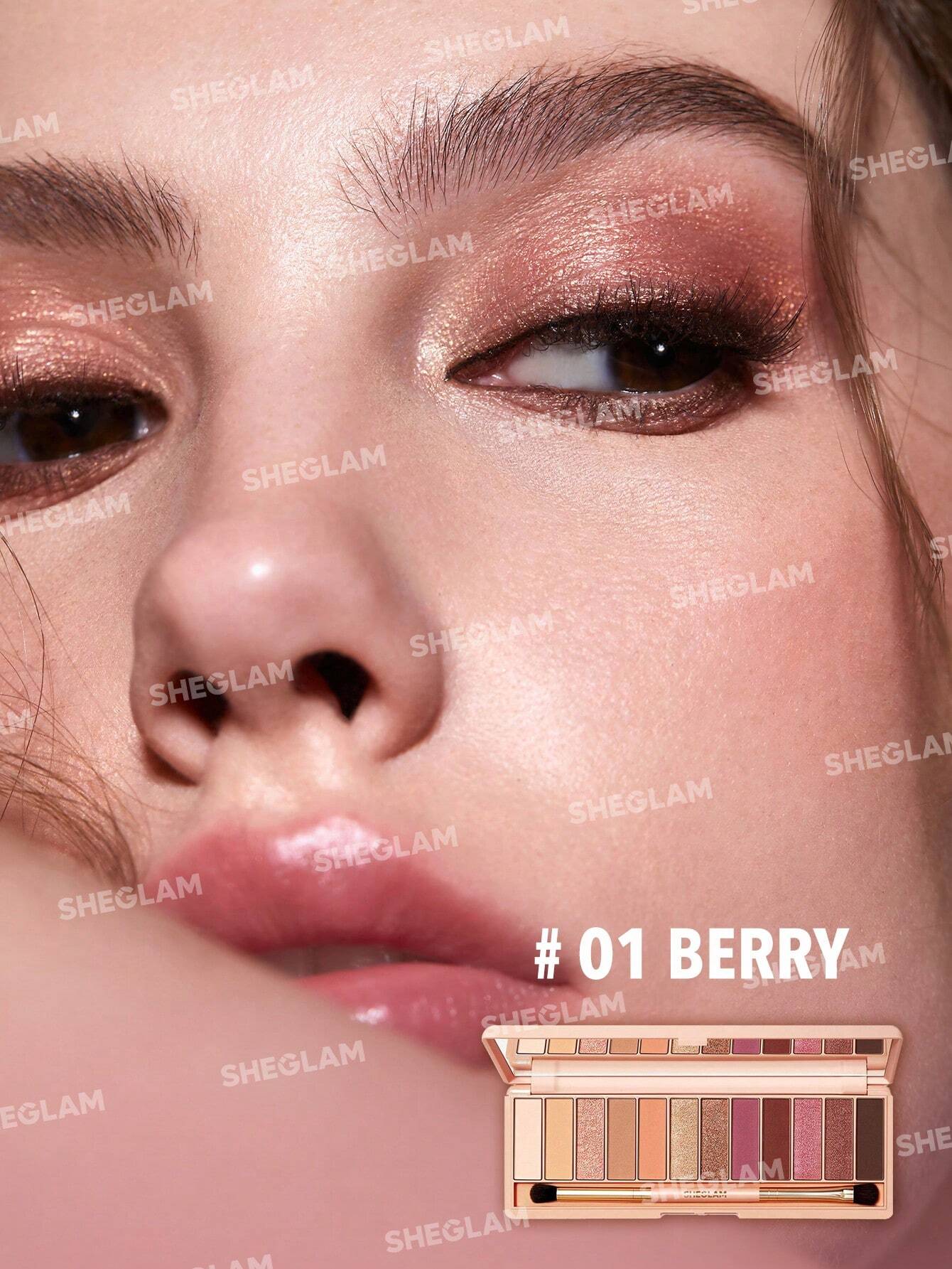  | SHEGLAM Berry Palette 12-Color Matte Eyeshadow Palette Satin Metallic Pearlescent High Pigment Soft Smooth Eyeshadow Eye Makeup Cosmetics Black Friday Party Eyeshadow | Makeup | SheGlam | OneHub