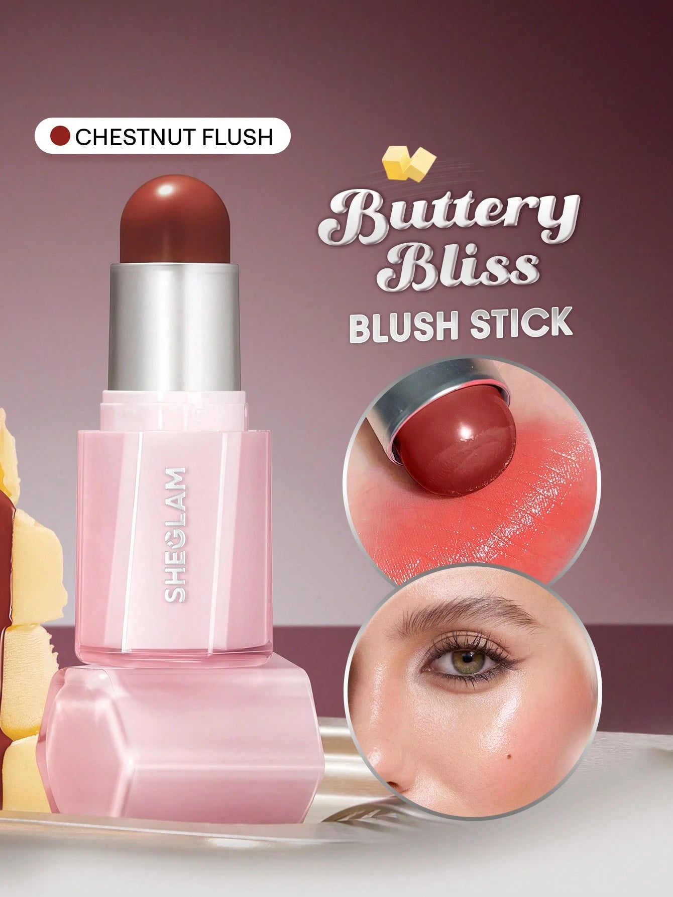  | SHEGLAM Buttery Bliss Blush Stick-Chestnut Flush | Makeup | SheGlam | OneHub