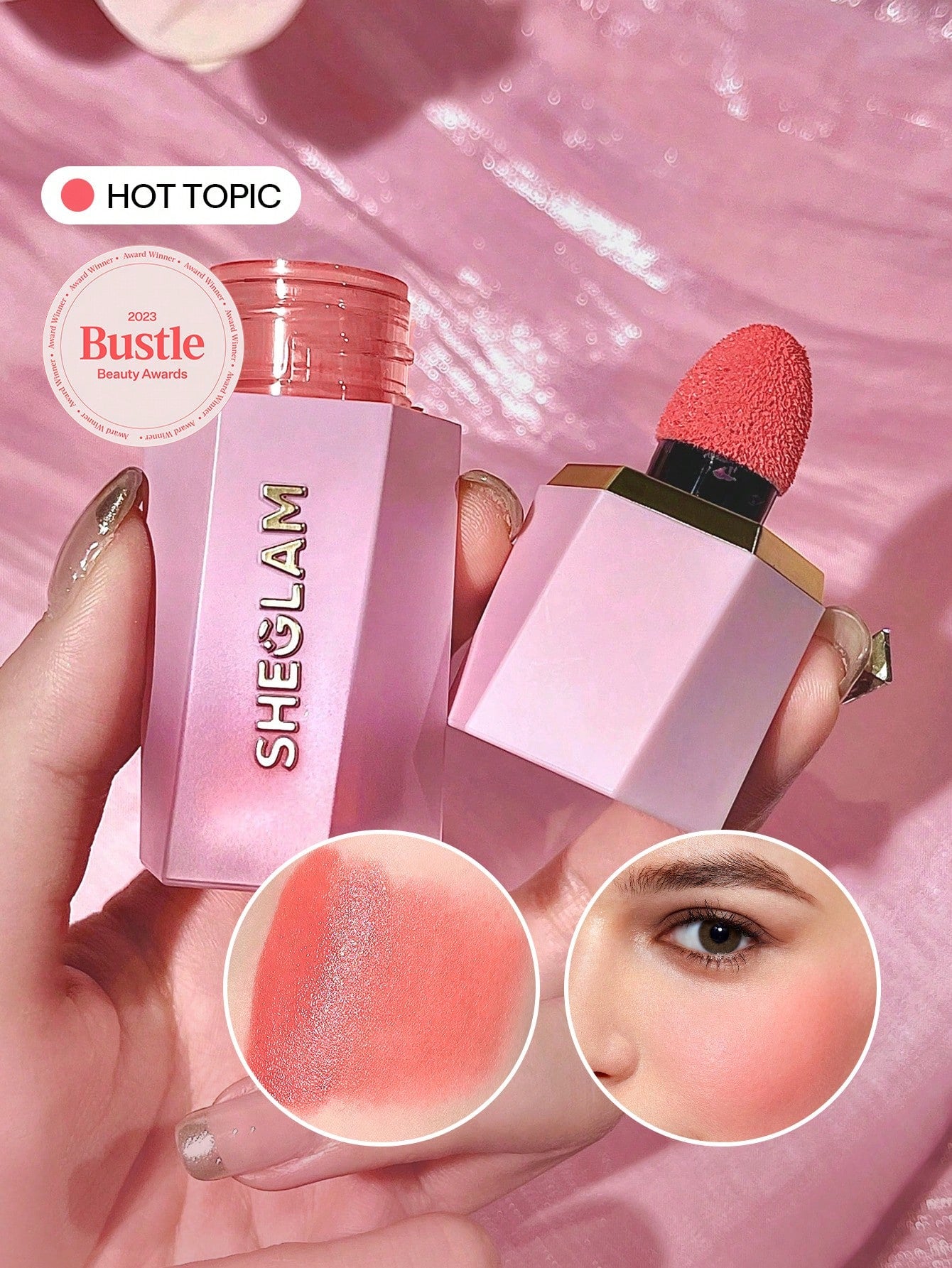  | SHEGLAM Color Bloom Liquid Blush-Hot Topic Liquid Blush Liquid Waterproof Long Lasting High Pigment Non-Fading Natural Lasting Glow Lightweight Face Makeup | Brush | SheGlam | OneHub