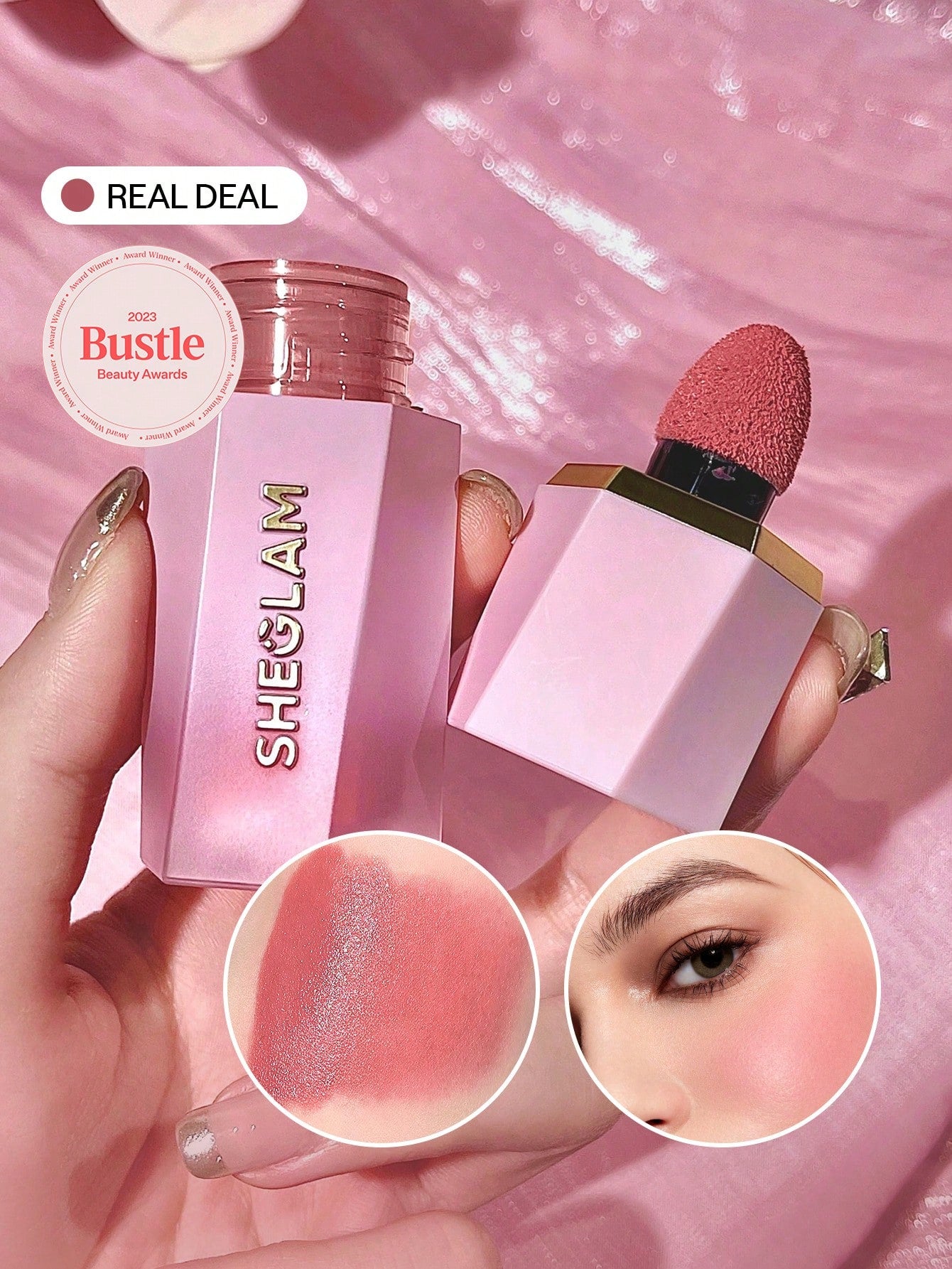  | SHEGLAM Color Bloom Liquid Blush-Real Liquid Blush Liquid Waterproof Long Lasting High Pigment Non-Fading Natural Lasting Glow Lightweight Face Makeup | Brush | SheGlam | OneHub