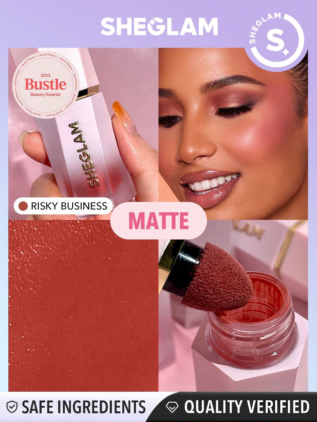  | SHEIN SHEGLAM Color Bloom Liquid Blush Matte Finish | Brush | SheGlam | OneHub