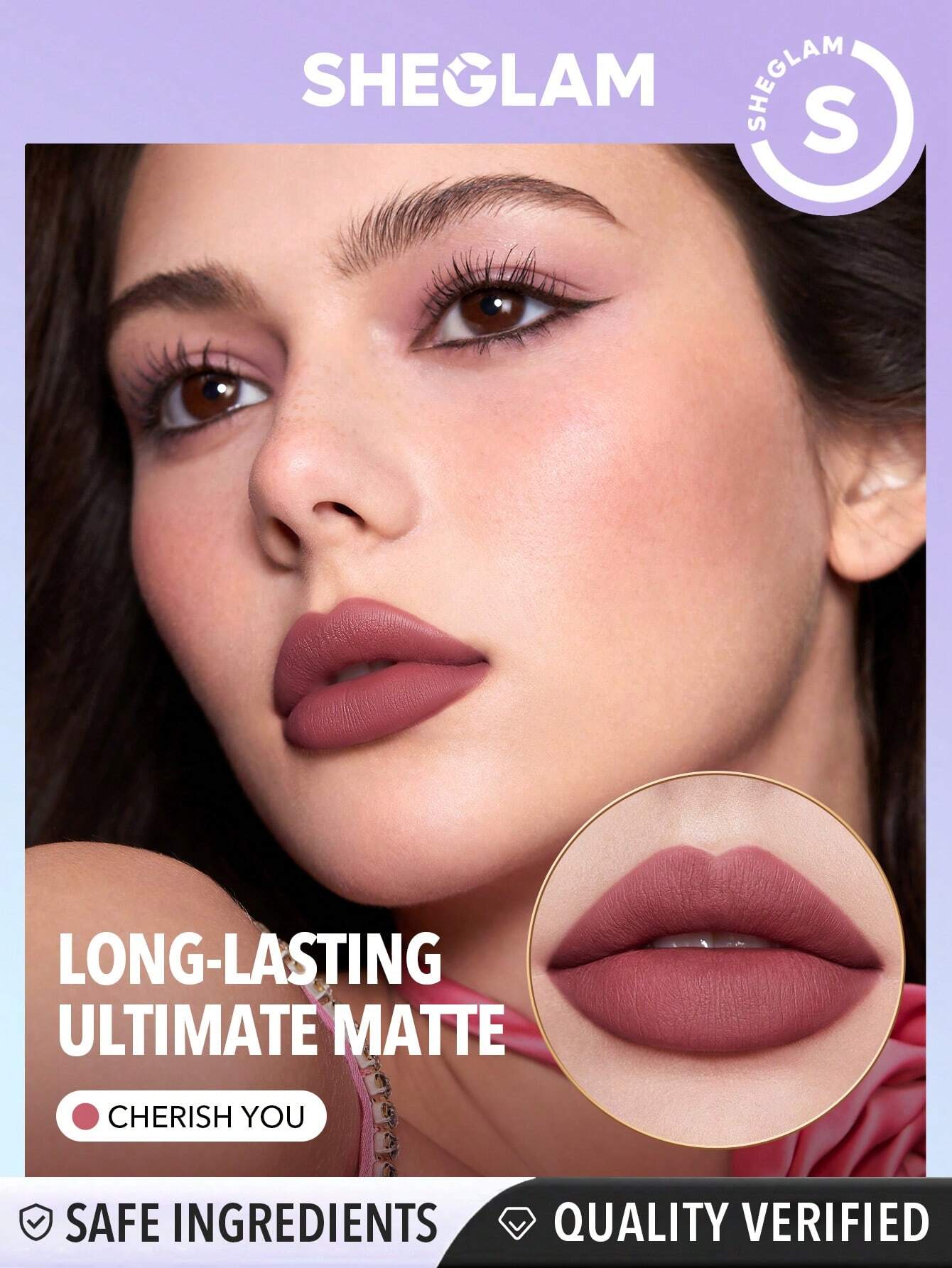  | SHEGLAM Dynamatte Boom Long-Lasting Matte Lipstick (Ember Rose Ver.)-Cherish You Valentines Gift Pink Lipstick Lightweight Color Non-Transfer Creamy-Matte Lip Makeup | Brush | SheGlam | OneHub