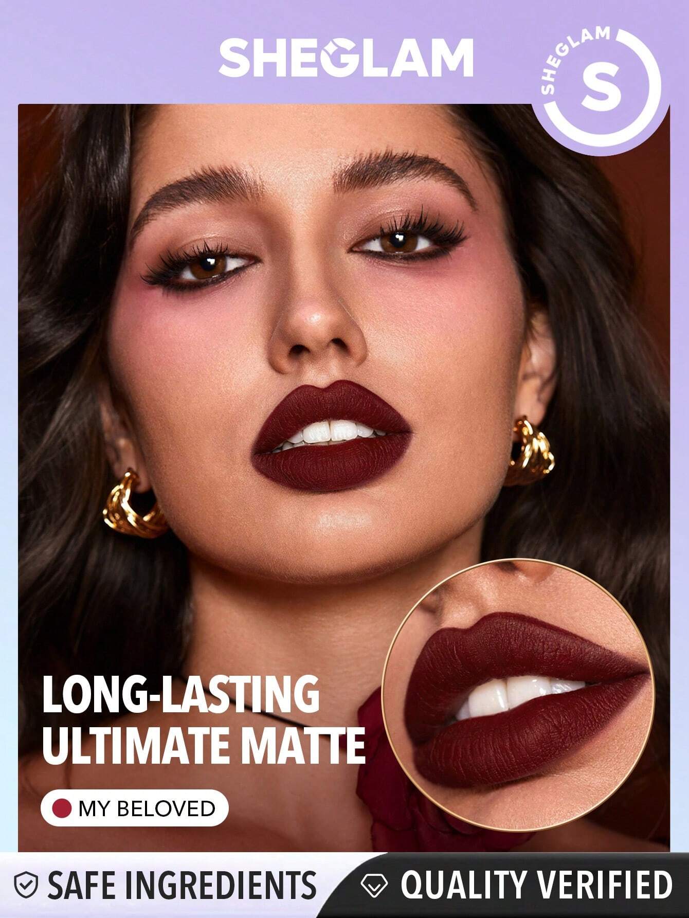  | SHEGLAM Dynamatte Boom Long-Lasting Matte Lipstick (Ember Rose Ver.)-My Beloved Valentines Gift Red Lipstick Lightweight Color Non-Transfer Creamy-Matte Lip Makeup | Brush | SheGlam | OneHub