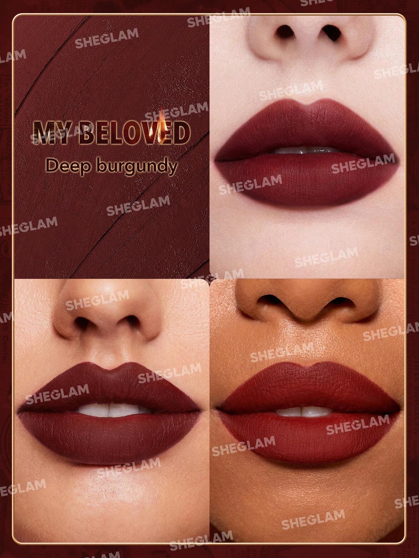  | SHEGLAM Dynamatte Boom Long-Lasting Matte Lipstick (Ember Rose Ver.)-My Beloved Valentines Gift Red Lipstick Lightweight Color Non-Transfer Creamy-Matte Lip Makeup | Brush | SheGlam | OneHub