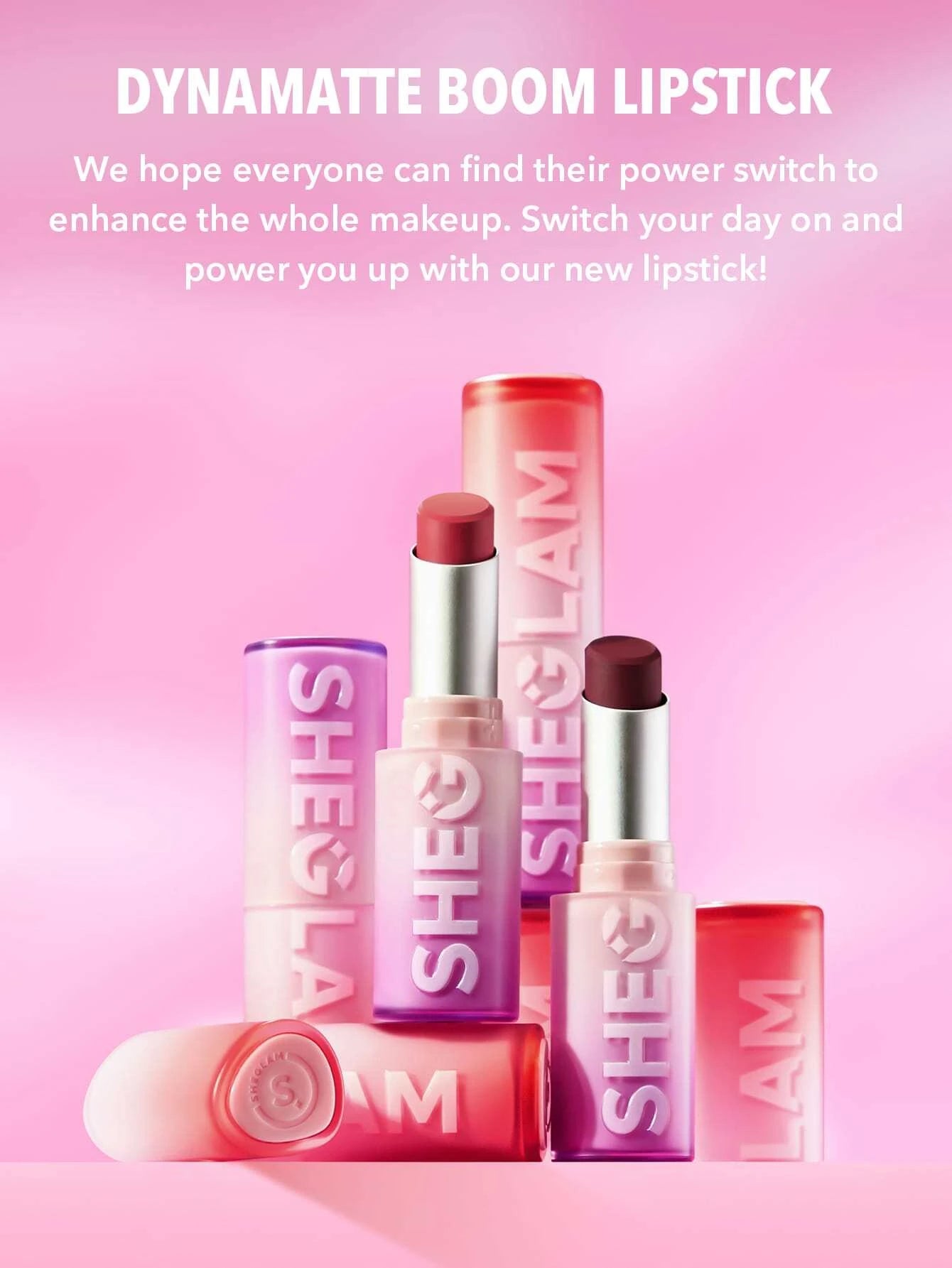  | SHEGLAM Dynamatte Boom Long Lasting Matte Lipstick-A Bold Plan 20 Colors Creamy Matte Waterproof Lipstick Amazing Non-Stick Cup Transfer-Proof Lipstick Black Friday Sale Gift Pink Lipstick | Brush | SheGlam | OneHub