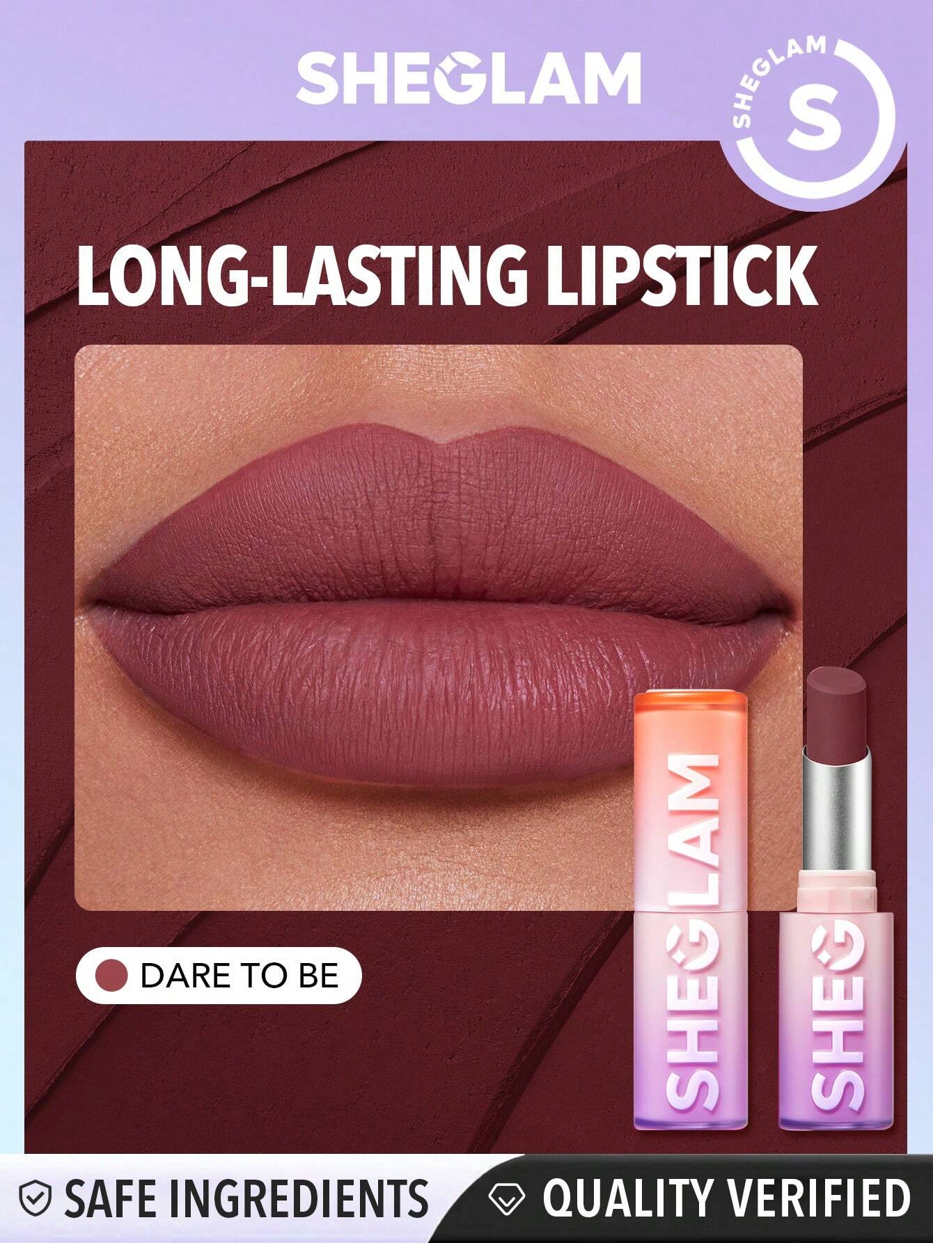  | SHEGLAM Dynamatte Boom Long Lasting Matte Lipstick-Dare To Be 20 Colors Creamy Matte Waterproof Lipstick Amazing Non-Stick Cup Transfer-Proof Lipstick | Brush | SheGlam | OneHub