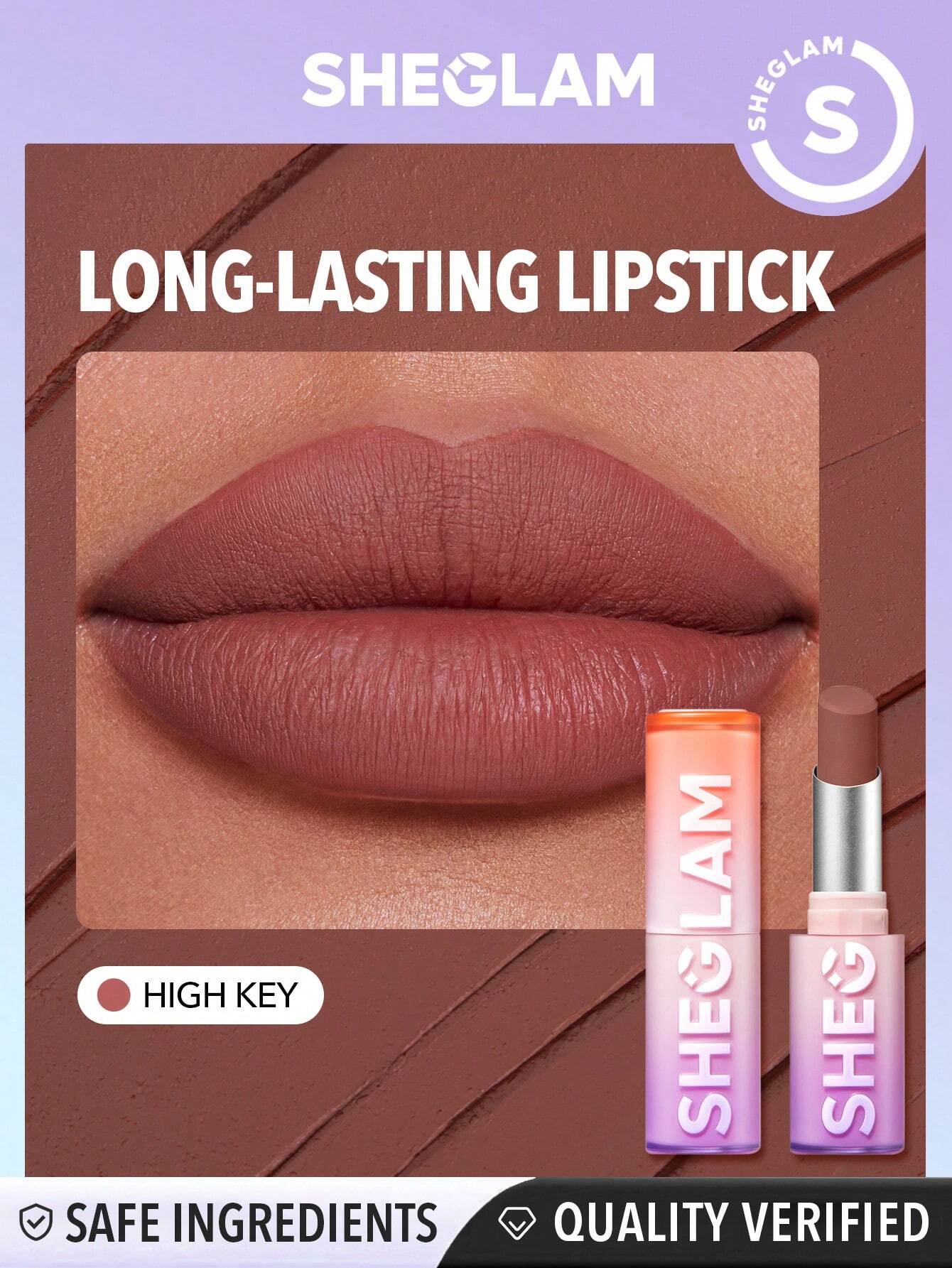  | SHEGLAM Dynamatte Boom Long Lasting Matte Lipstick-High Key 20 Colors Creamy Matte Waterproof Lipstick Amazing Non-Stick Cup Transfer-Proof Lipstick | Brush | SheGlam | OneHub