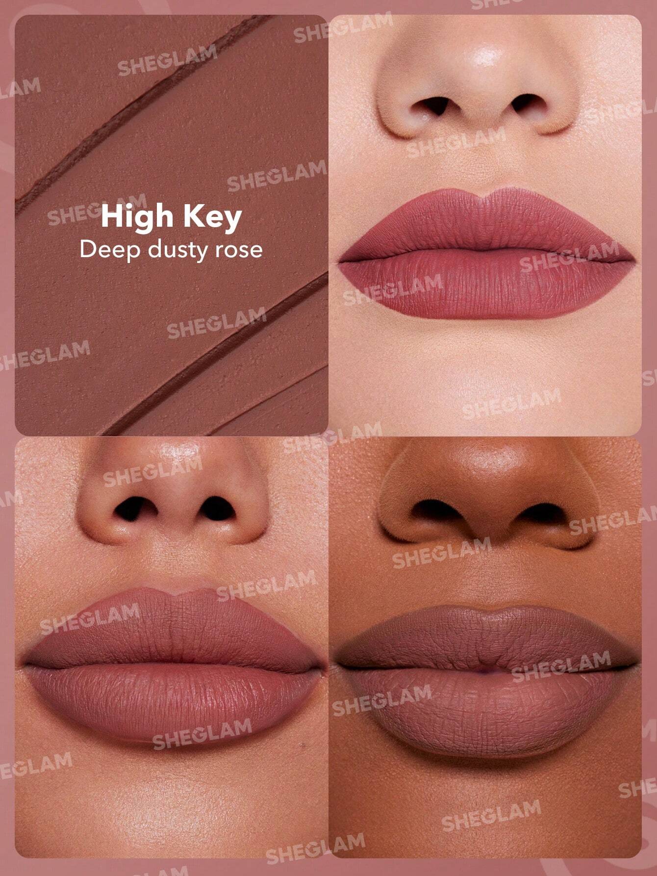  | SHEGLAM Dynamatte Boom Long Lasting Matte Lipstick-High Key 20 Colors Creamy Matte Waterproof Lipstick Amazing Non-Stick Cup Transfer-Proof Lipstick | Brush | SheGlam | OneHub