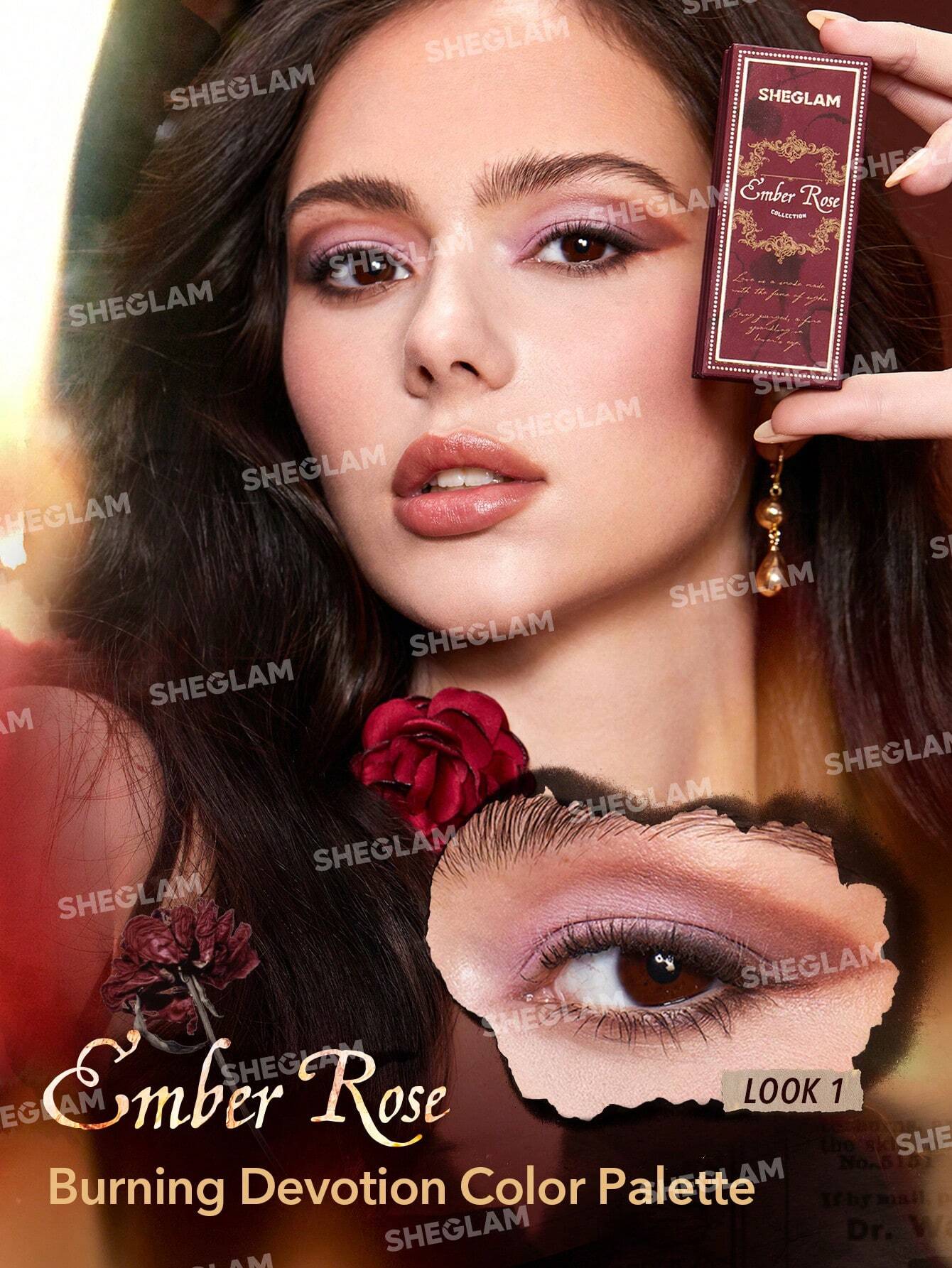  | SHEGLAM Ember Rose Burning Devotion Color Palette 4 Colors Valentines Gift Eyeshadow Palette Creamy Matte Long-Lasting High Pigment Vegan Eyeshadow | Makeup | SheGlam | OneHub