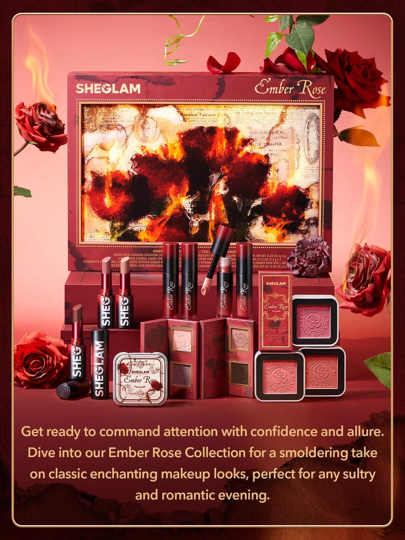  | SHEGLAM Ember Rose Burning Devotion Color Palette 4 Colors Valentines Gift Eyeshadow Palette Creamy Matte Long-Lasting High Pigment Vegan Eyeshadow | Makeup | SheGlam | OneHub
