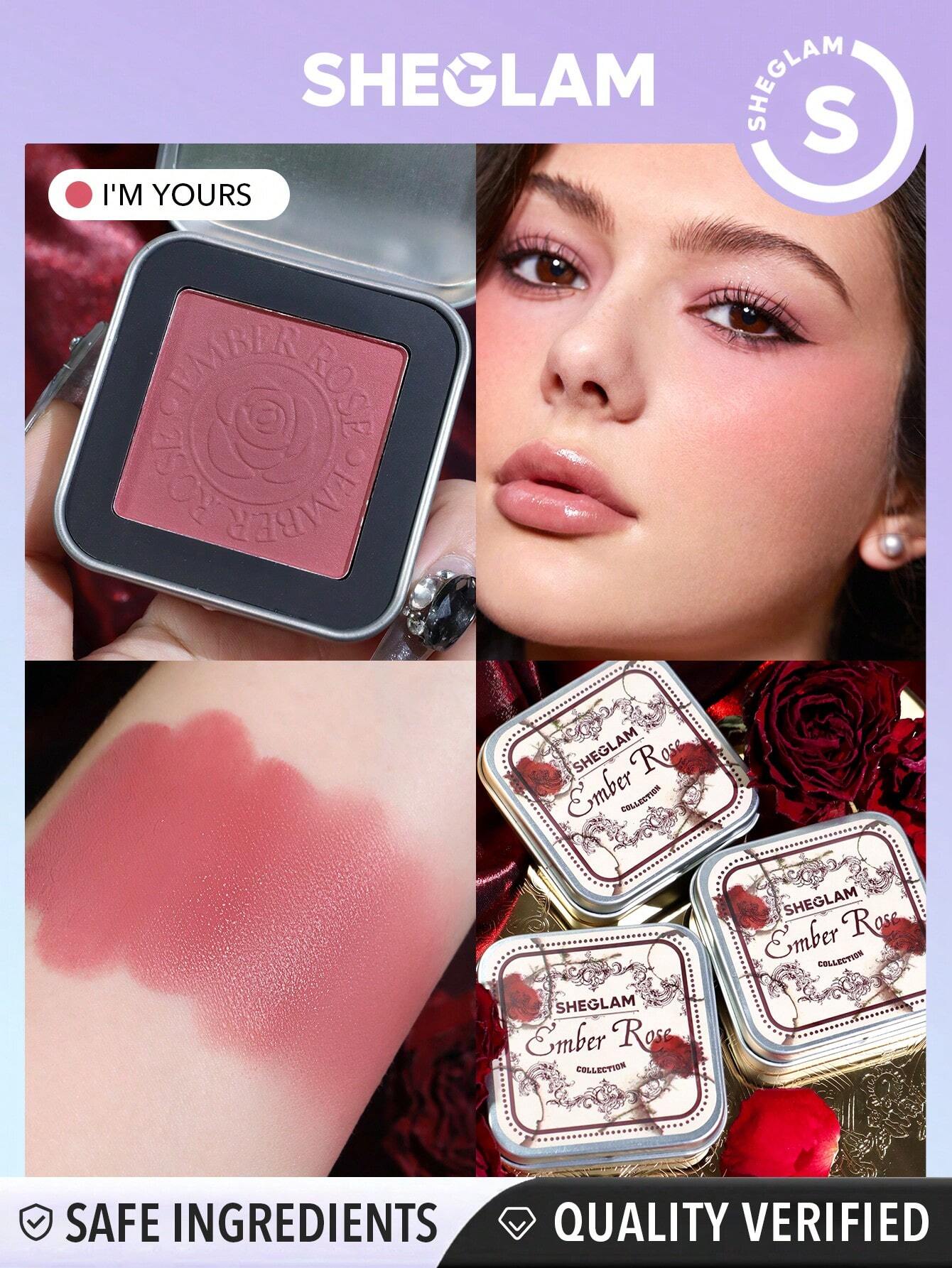  | SHEGLAM Ember Rose Eternal Flame Cream Blush-I'M Yours Valentines Gift Cream-To-Powder Blush Palette Highly Pigmented Non-Fading Long Lasting Natural Easy To Use Blush Box | Makeup | SheGlam | OneHub