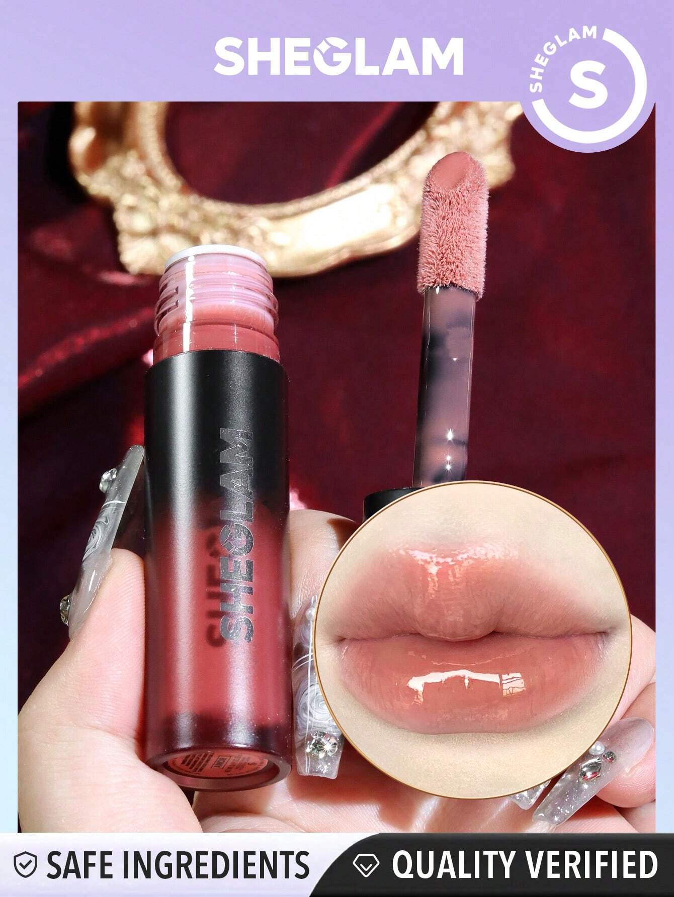 | SHEGLAM Ember Rose Immortal Love Nourishing Lip Gloss-Amor Valentines Gift Nude Liquid Lipstick High Shine Finish Ultra Moisturizing Lip Glaze Luminous Shine Non-Sticky Li Makeup | Makeup | SheGlam | OneHub