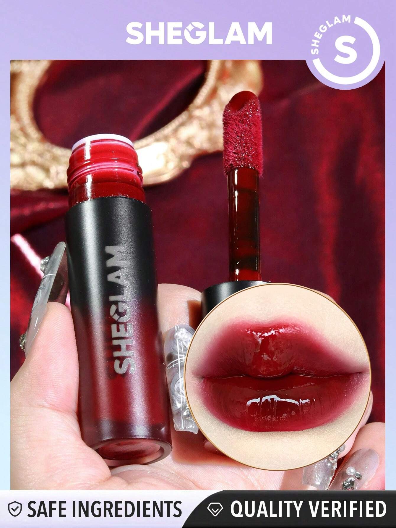  | SHEGLAM Ember Rose Immortal Love Nourishing Lip Gloss-Everlasting Valentines Gift Red Liquid Lipstick High Shine Finish Ultra Moisturizing Lip Glaze Luminous Shine Non-Sticky Li Makeup | Makeup | SheGlam | OneHub