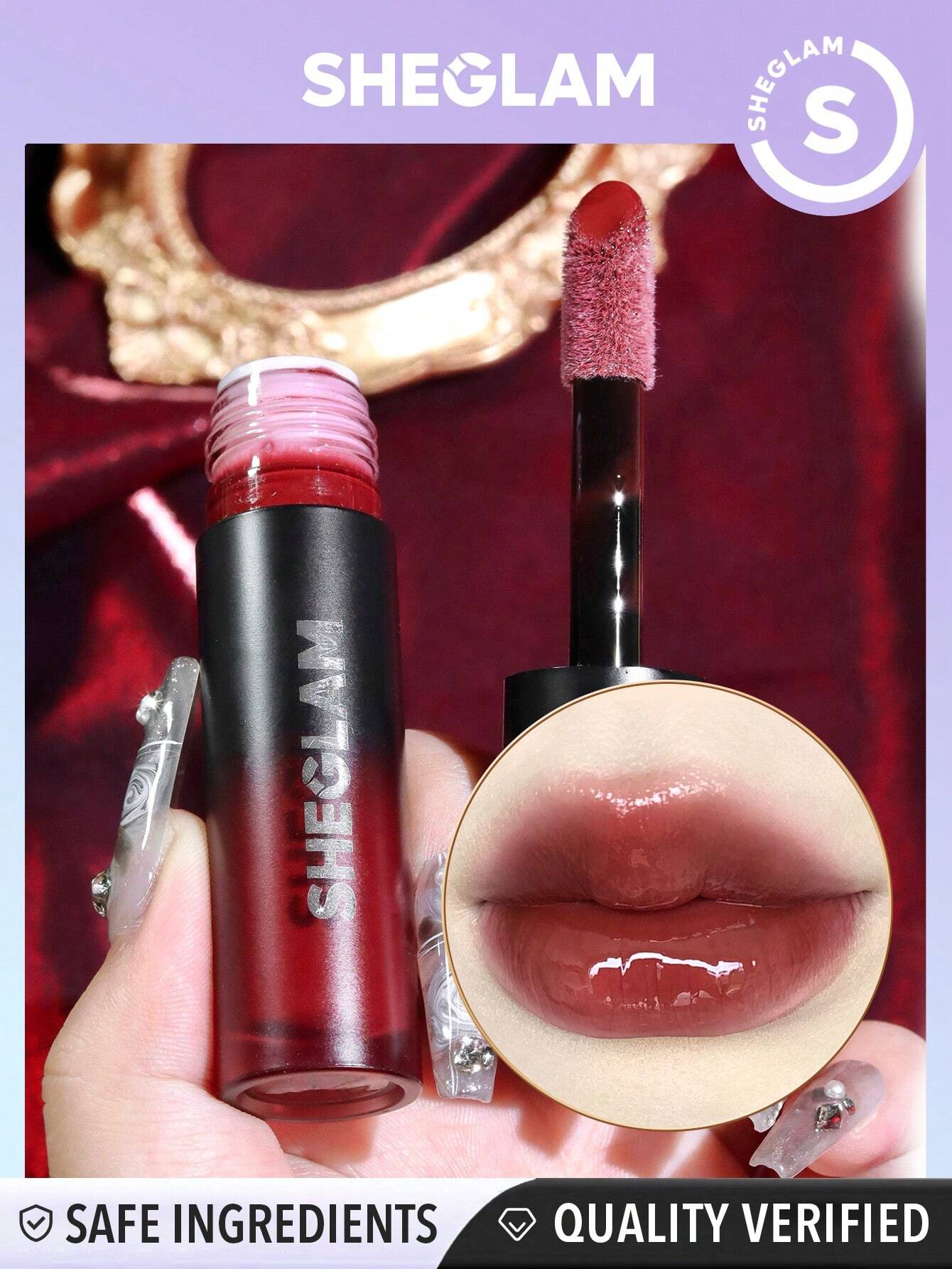  | SHEGLAM Ember Rose Immortal Love Nourishing Lip Gloss-Treasure Valentines Gift Red Brown Liquid Lipstick High Shine Finish Ultra Moisturizing Lip Glaze Luminous Shine Non-Sticky Li Makeup | Makeup | SheGlam | OneHub