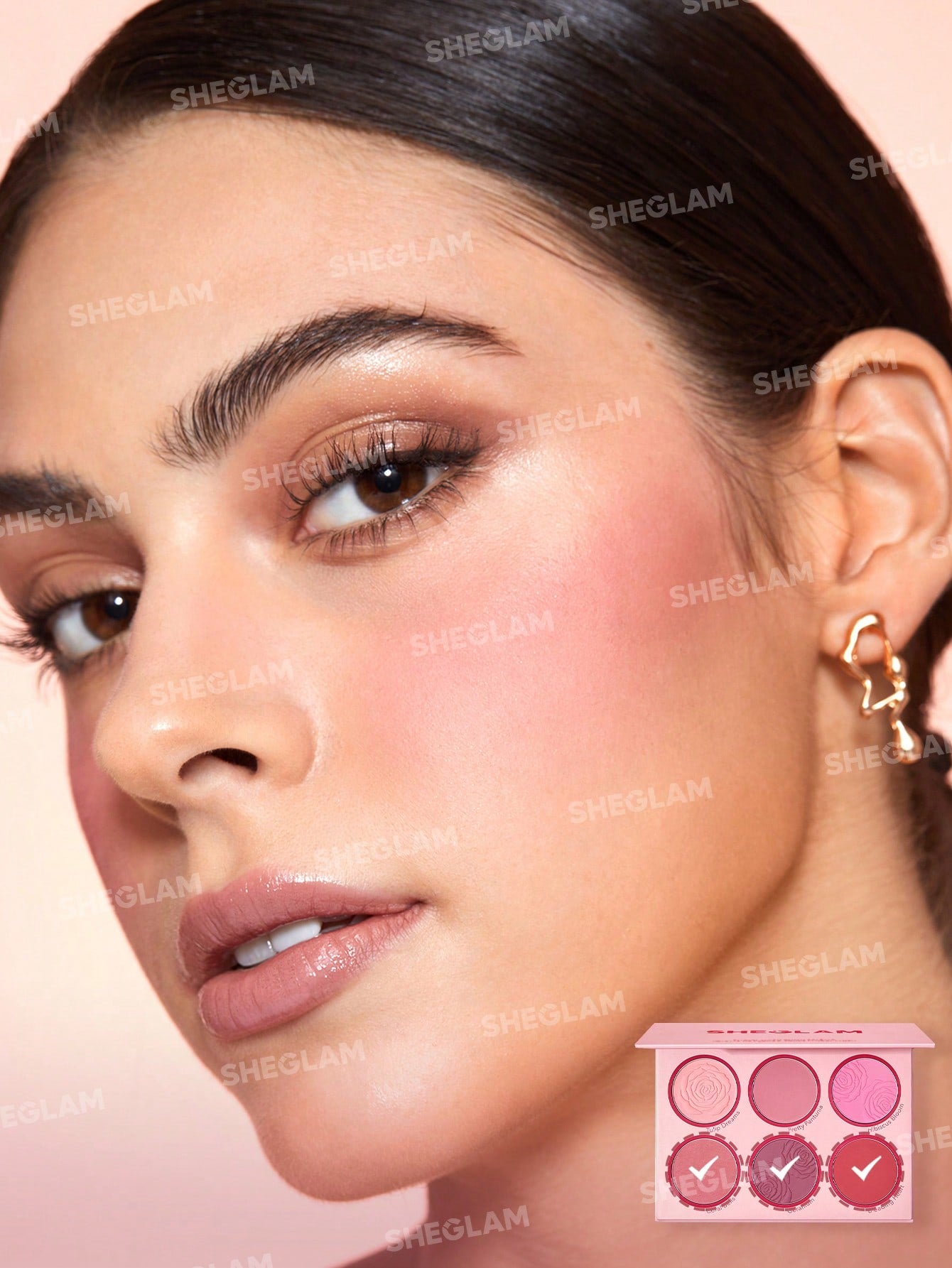  | SHEIN SHEGLAM Floral Flush Blush Palette | Brush | SheGlam | OneHub