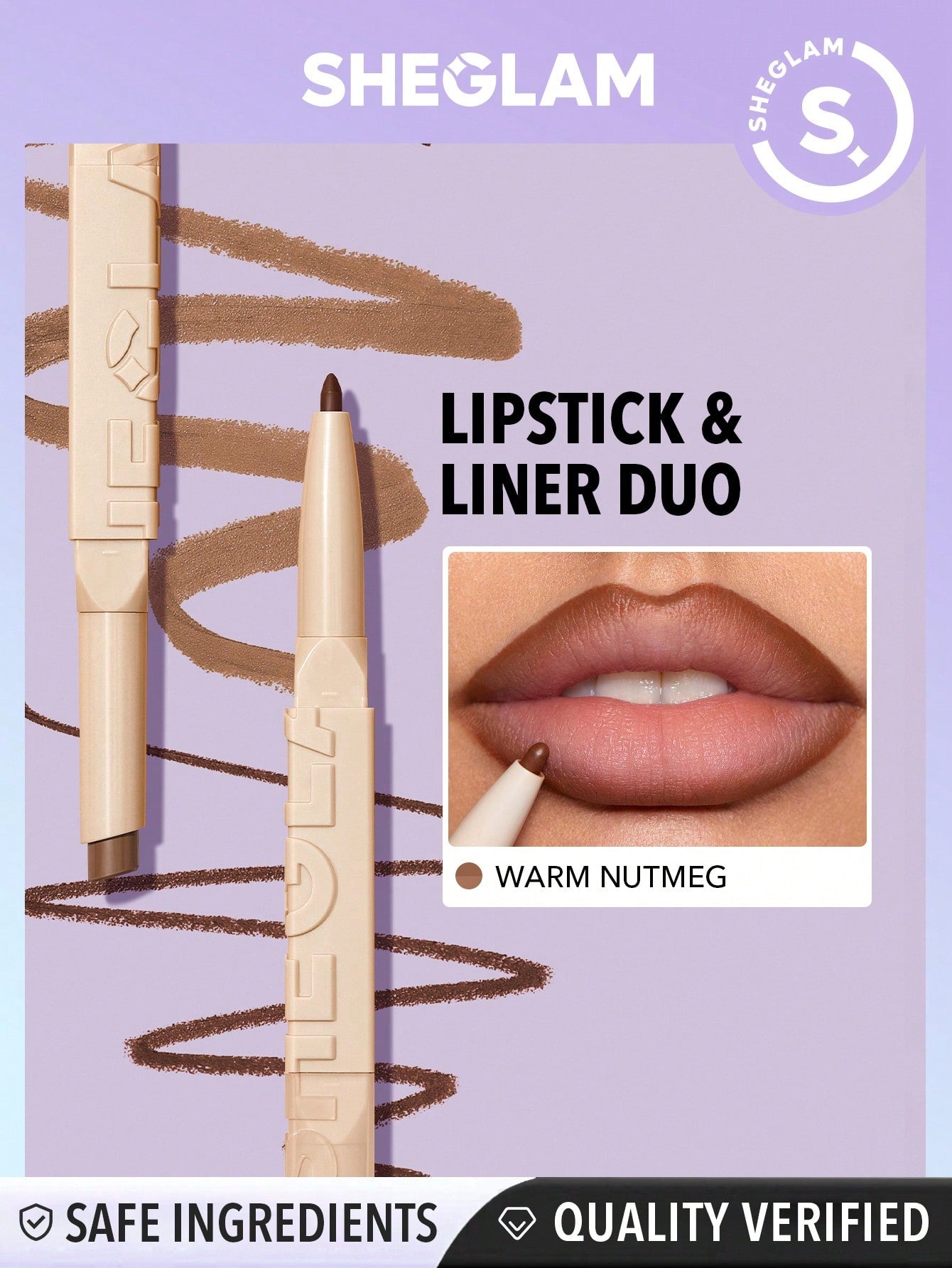  | SHEIN SHEGLAM Glam 101 Lipstick & Liner Duo | Brush | SheGlam | OneHub