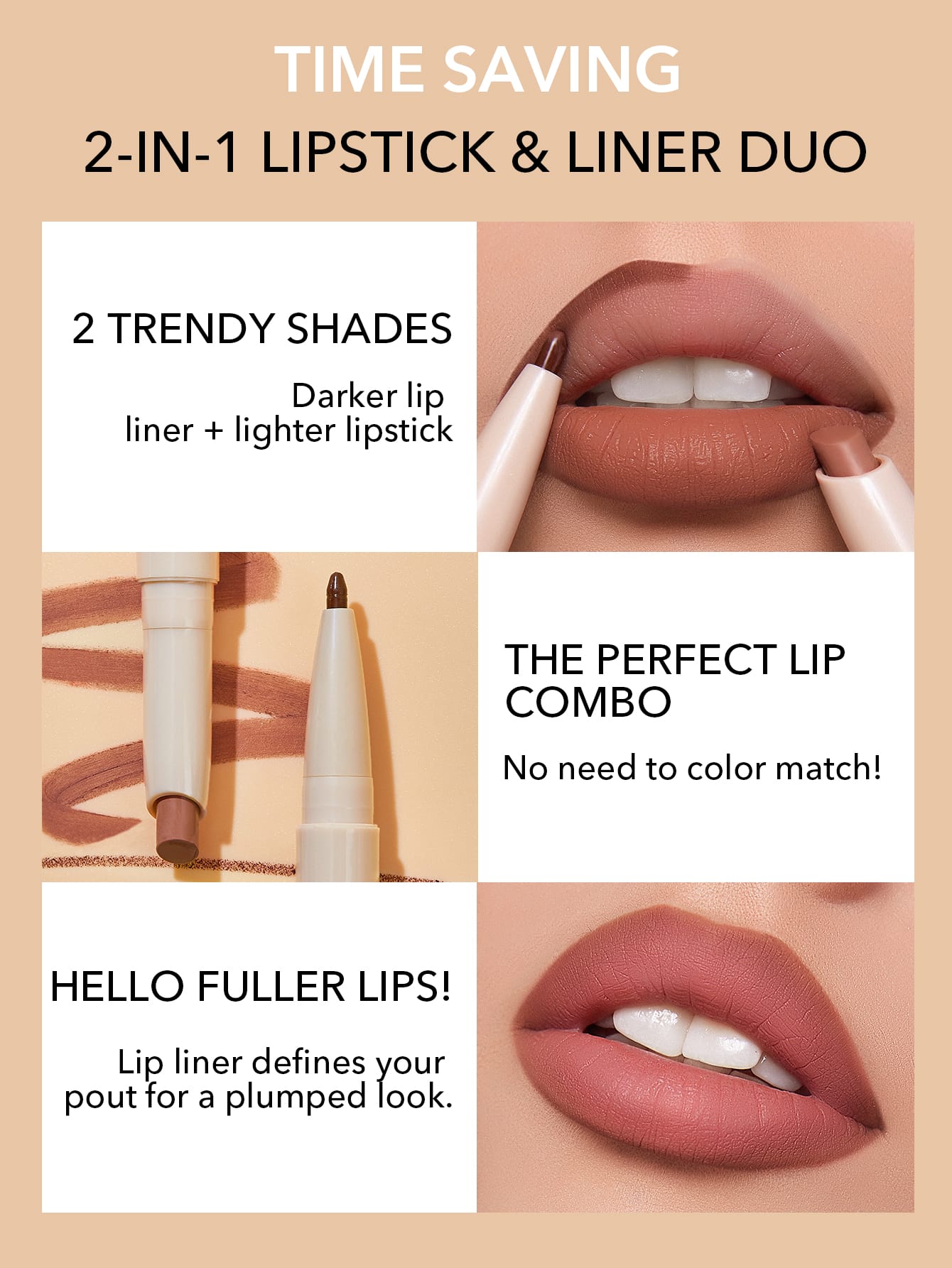  | SHEIN SHEGLAM Glam 101 Lipstick & Liner Duo | Brush | SheGlam | OneHub